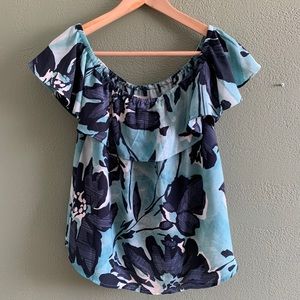Maeve Floral Off Shoulder Ruffle Blouse
